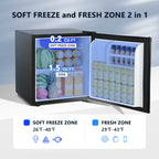 SIMZLIFE 1.7 Cu.Ft Mini Fridge with Freezer Reversible Single Door Compact Refrigerator Adjustable Fridge for Bedroom Office Bar