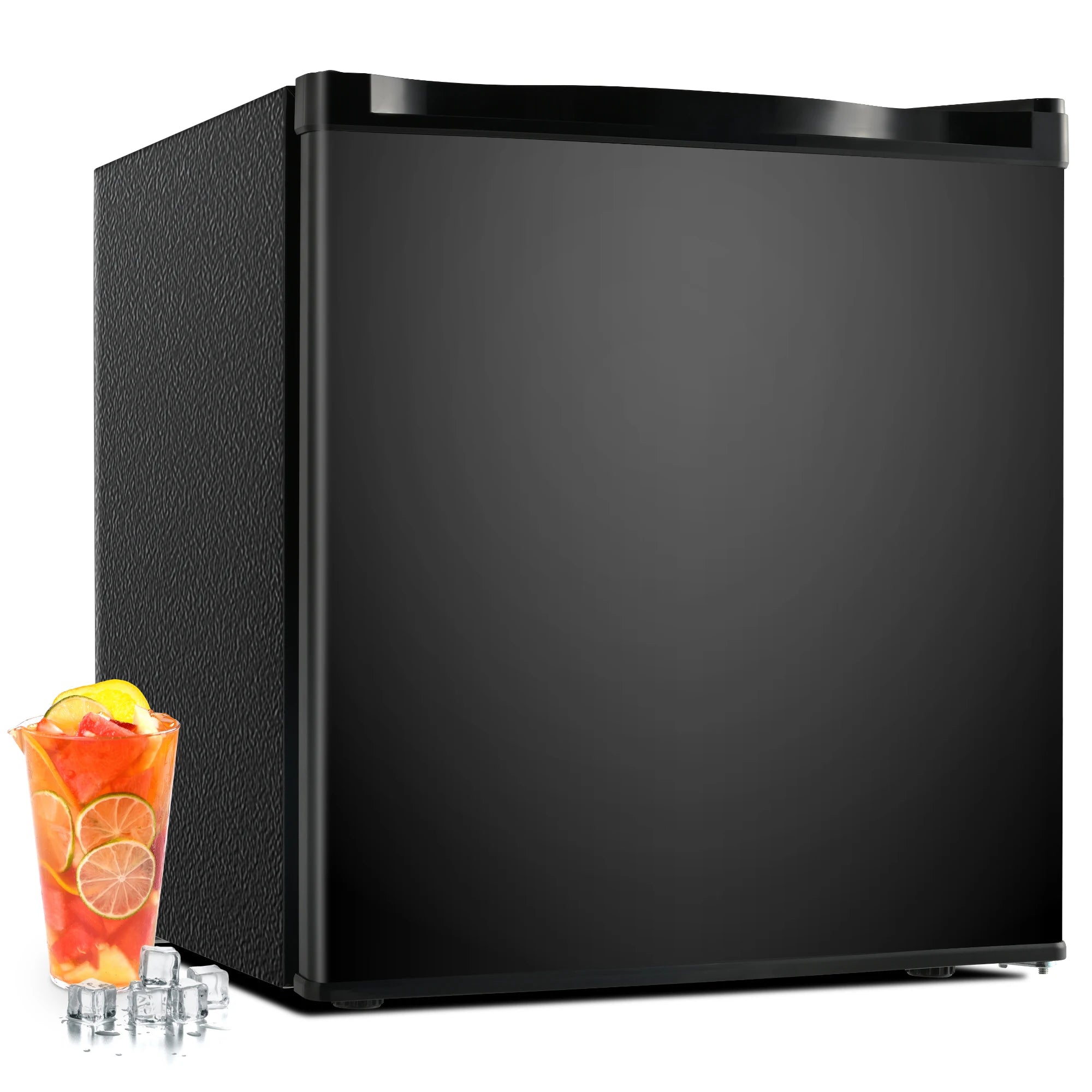 SIMZLIFE 1.7 Cu.Ft Mini Fridge with Freezer Reversible Single Door Compact Refrigerator Adjustable Fridge for Bedroom Office Bar