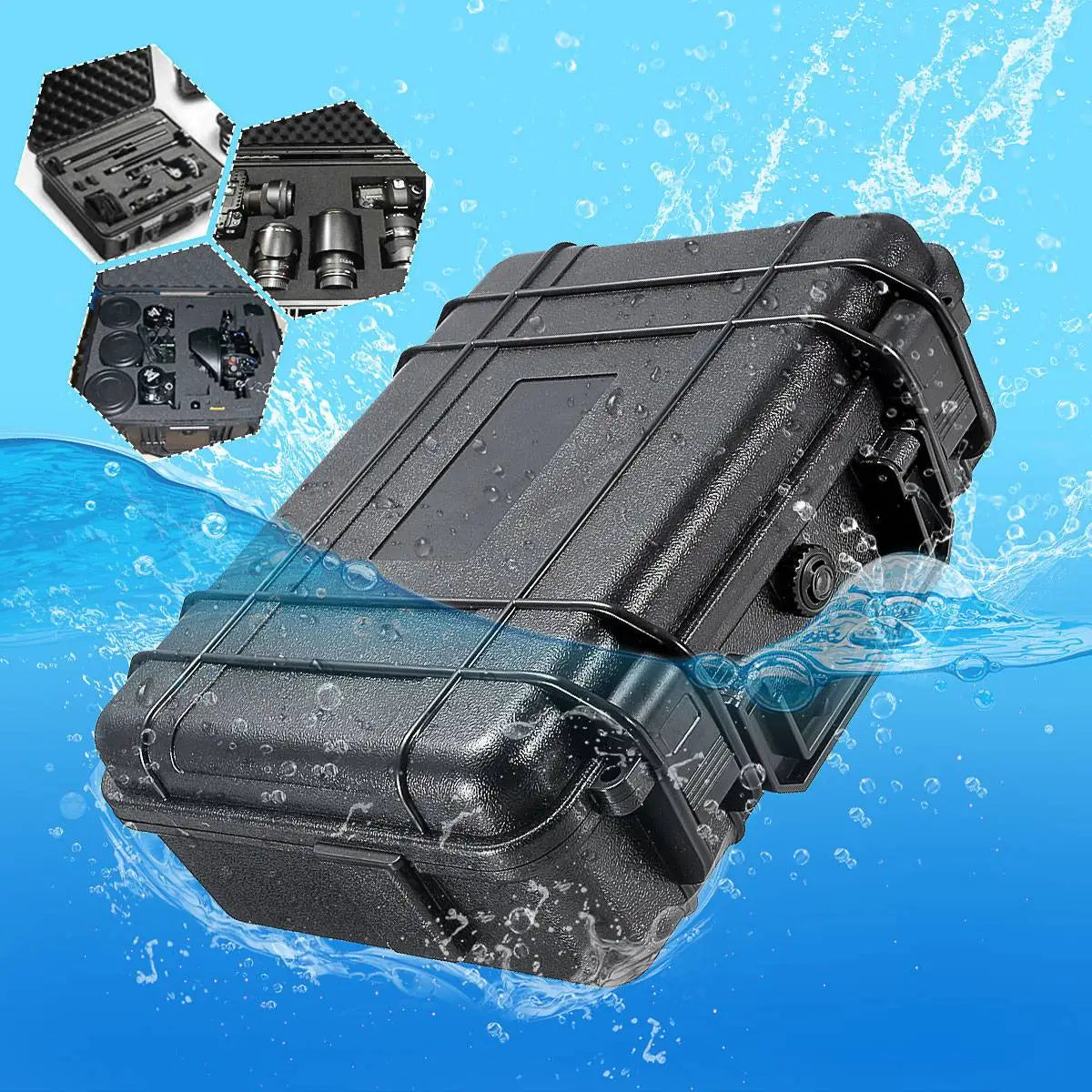 9 Sizes Tool Box Waterproof Plastic Hard Carry Case With pre-cut Sponge Tool Organizer Boxes Tool Cabinet Foam Hardware Toolbox