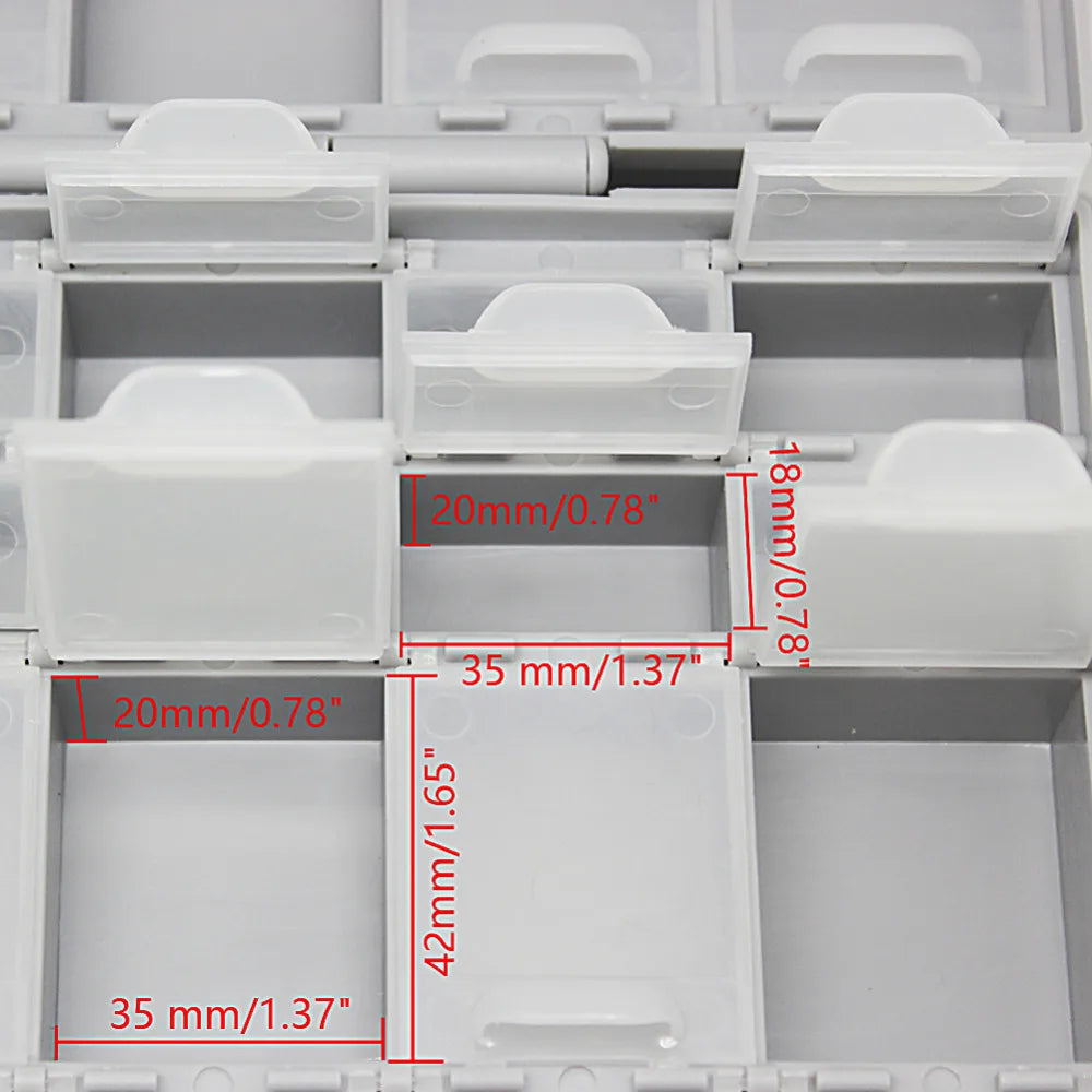 4pcs AideTek BOX-ALL-48 Compartment Empty Organizer Craft Beads Storage Enclosure SMD SMT Surface Mount Plastic Toolbox