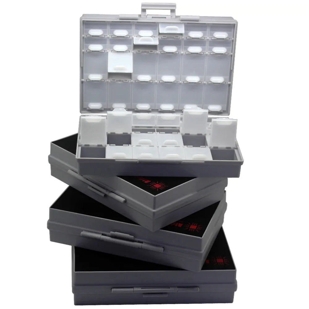 4pcs AideTek BOX-ALL-48 Compartment Empty Organizer Craft Beads Storage Enclosure SMD SMT Surface Mount Plastic Toolbox