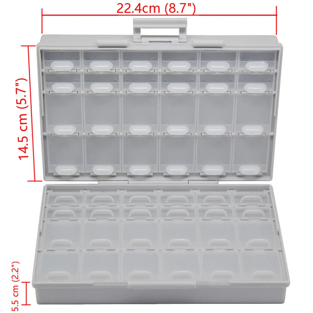 4pcs AideTek BOX-ALL-48 Compartment Empty Organizer Craft Beads Storage Enclosure SMD SMT Surface Mount Plastic Toolbox