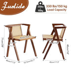 Rattan Dining Chairs Set of 2 Mid-Century Accent Armchair Wicker Chair Outdoor Bamboo Chair for Dining Room Living Room Bedroom