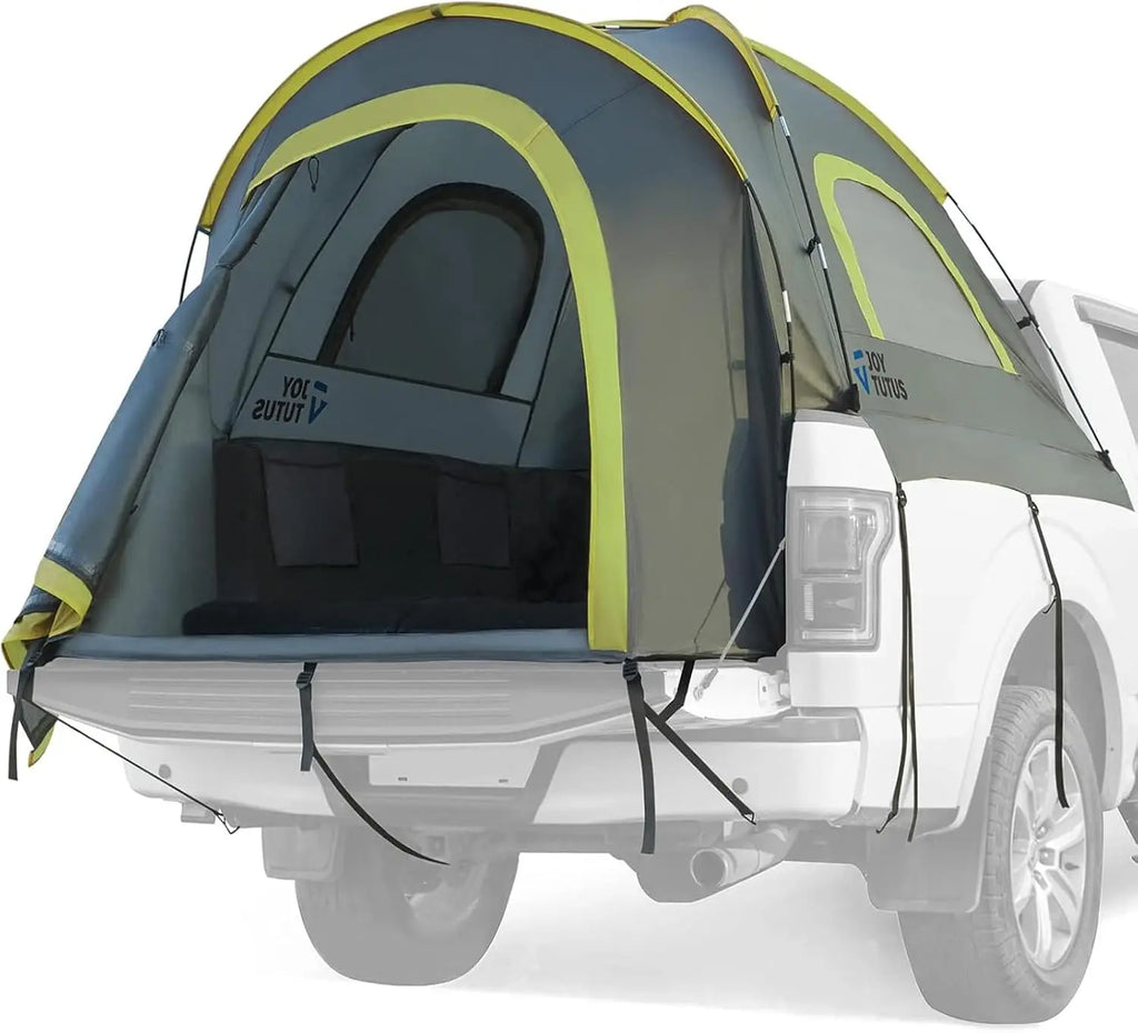 Waterproof Double Layer Truck Bed Tent for 2 Person, Fits 5.5-5.8 ft Pickup Trucks, Portable Camping Gear - Green