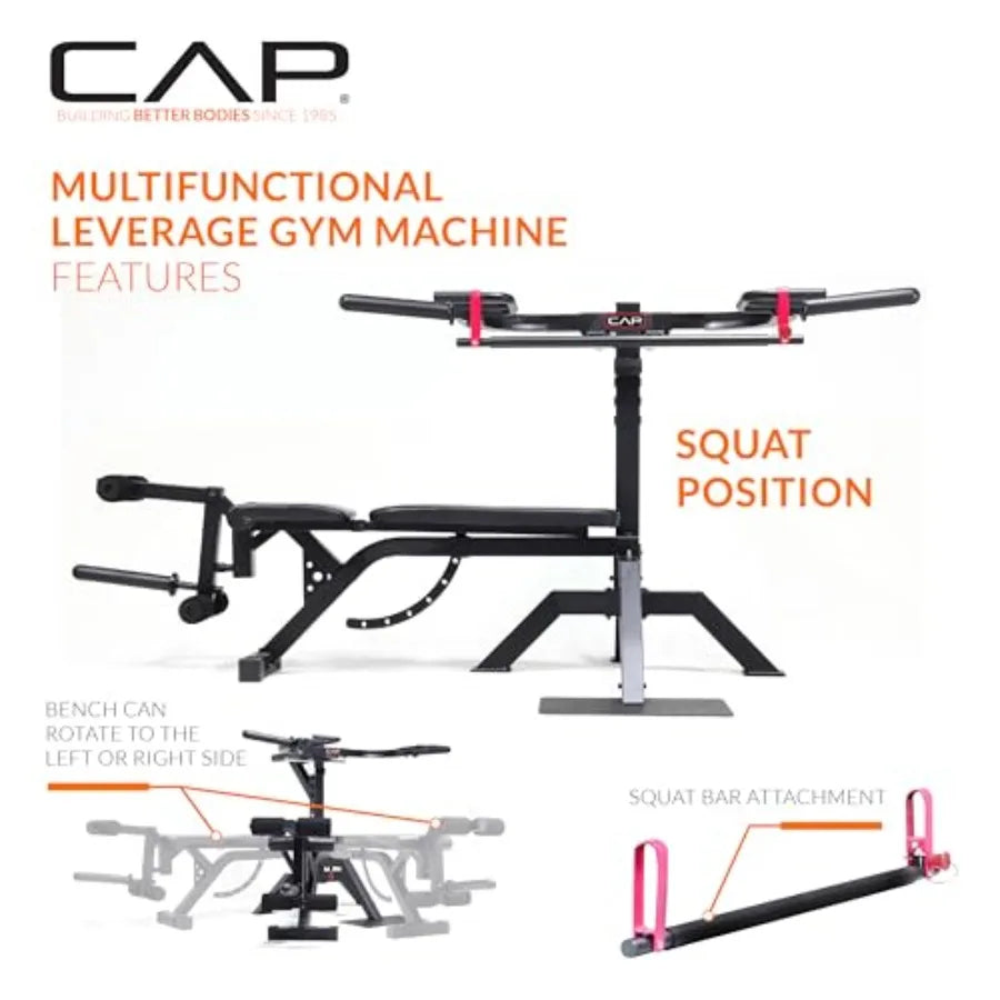 Multifunctional Leverage Gym Machine for Full-Body Strength Training