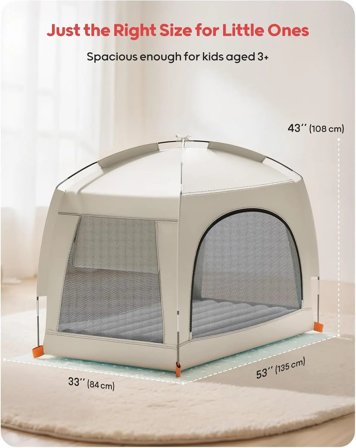 Inflatable Toddler Travel Bed with Tent - Portable Air Mattress for Kids, Indoor & Outdoor Use Ages 3+