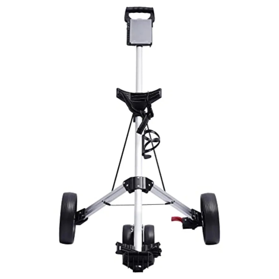 Foldable Lightweight Golf Push Cart with 3 Enlarged Wheels for Easy Maneuverability on Various Terrains Ergonomic Handle and Fo