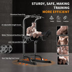 Power Tower Pull Up Bar and Dip Station Multi-Function Home Gym Strength Training Fitness Equipment Height Adjustable