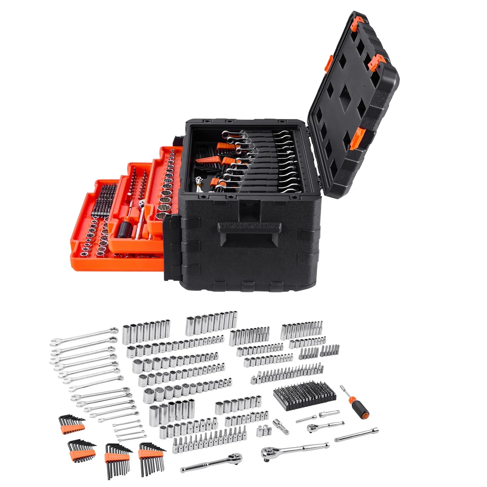 450-Piece Mechanics Tool Set and Socket Set 1/4in 3/8in 1/2 in Drive Sockets