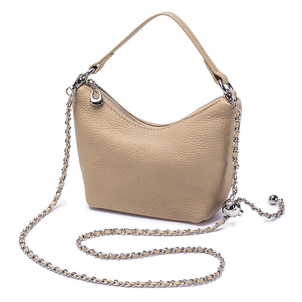 Small Crossbody Bags Purse for Women Detachable Chain Strap Messenger Bag Trendy Leather Dumpling Shape Lightweight Mini Handbag