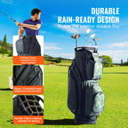 SucceBuy Golf Cart Bag with 14 Way Organizer Divider Top 36” Pockets Cart Bag Durable Golf Bags w/ Handles & Dust Cover & Straps