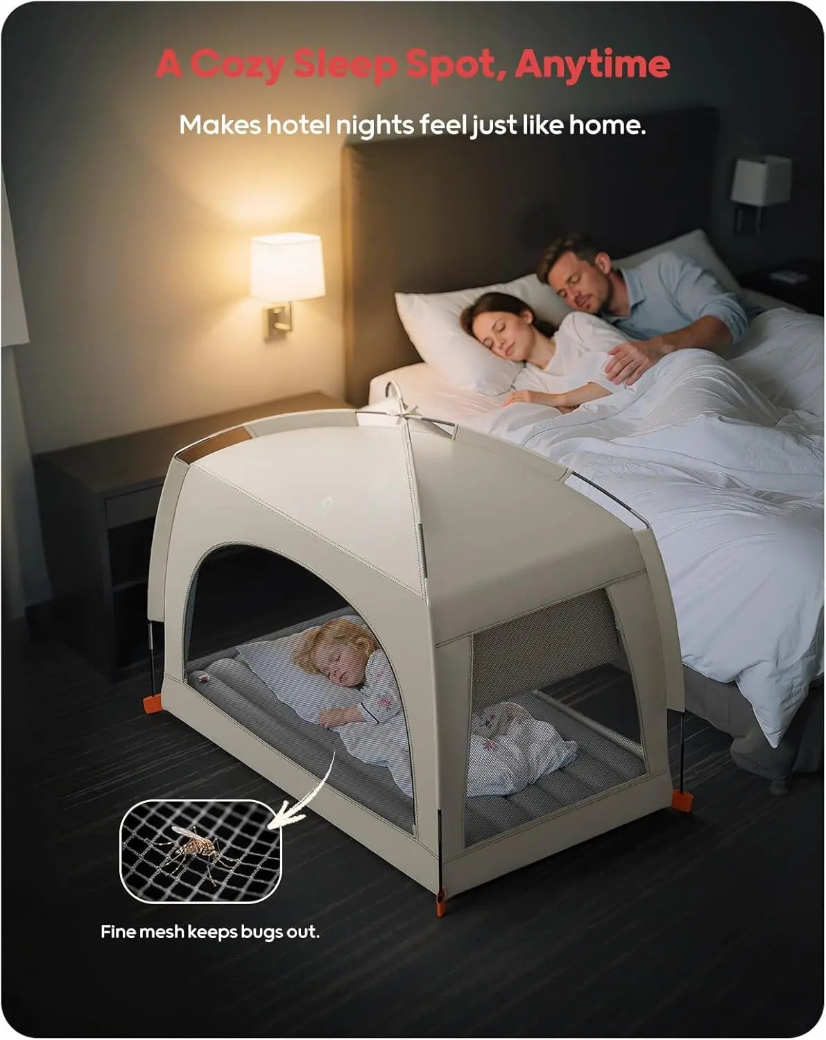 Inflatable Toddler Travel Bed with Tent - Portable Air Mattress for Kids, Indoor & Outdoor Use Ages 3+