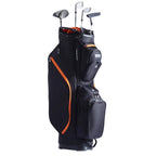 SucceBuy Golf Cart Bag with 14 Way Organizer Divider Top 36” 13 Pockets Premium Cart Bag Durable for Men & Women, Black & Orange