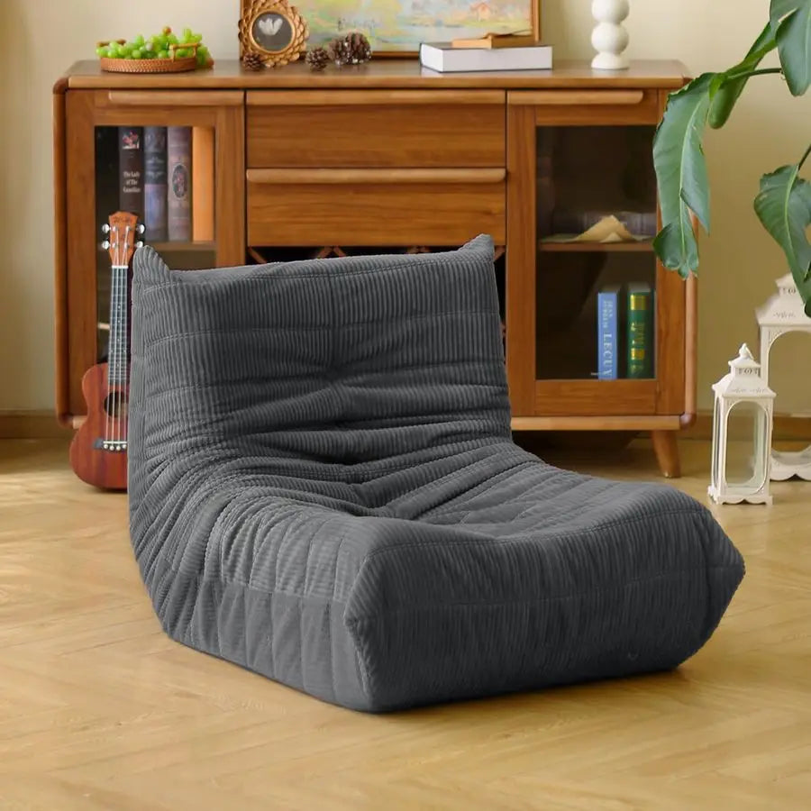 Fireside Floor Sofa MidCentury Modern Armless Lounge Chair with Premium Soft Corduroy Fabric, Plush Foam Cushion Accent Chair fo