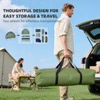 Camping Tent Cot, 6-in-1 Folding Tent Cot Combo with Mattress, Pillow, Sleeping Bag, Bed Cover, Roller Carrying Bag