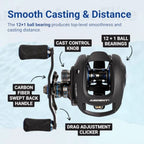 Apex Elite Baitcasting Reel Right Handed 7.3:1 Gear Ratio 12+1 Ball Bearing Aluminum Frame Fishing Reel with EVA Grip Smooth Ca
