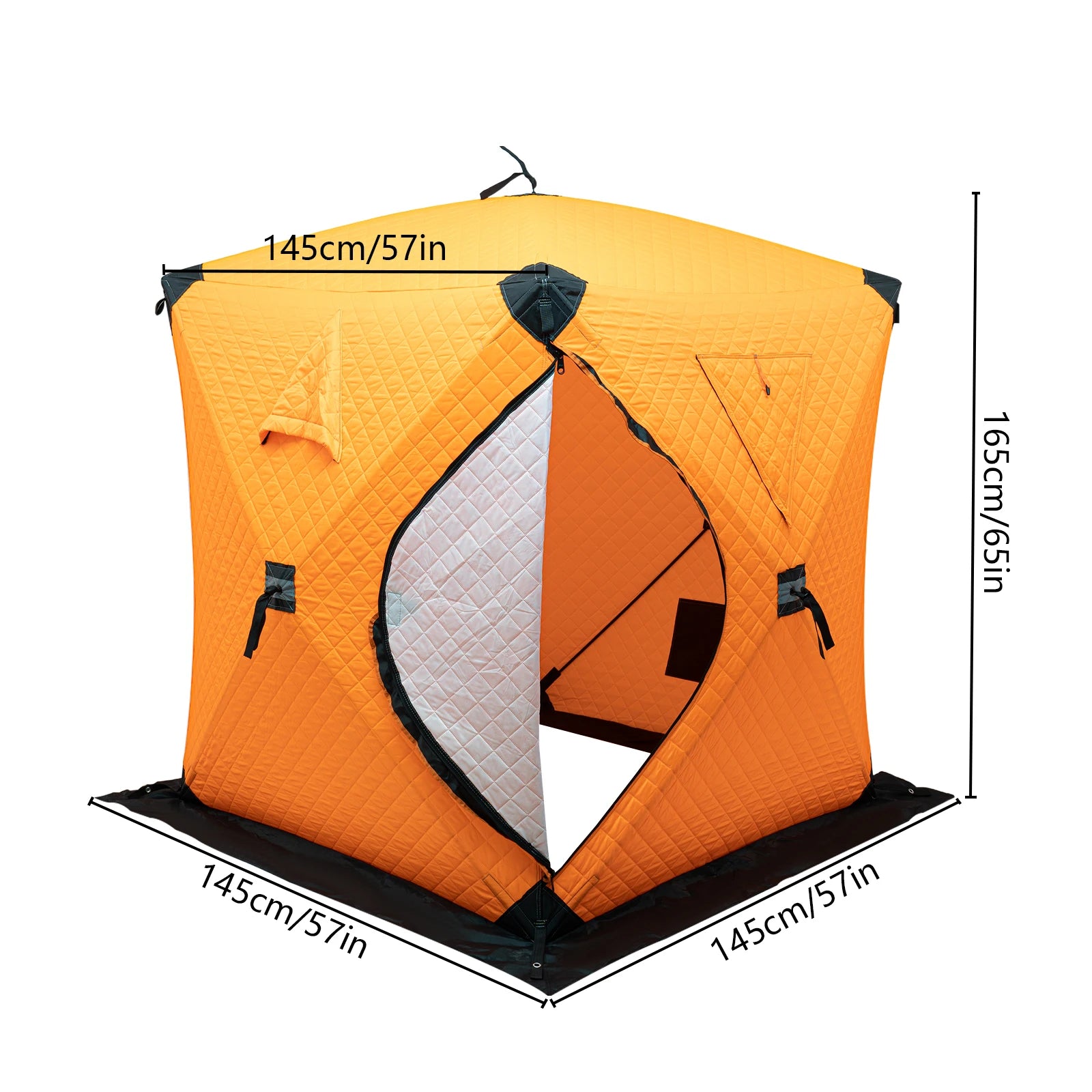 Orange/Blue/Red/Camouflage Ice Fishing Tent Outdoor Square Thermal Shelter Dual Zipper Windproof Tent for Camping Hiking Fishing