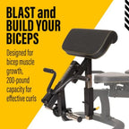 Fitness Workbench Curl Weight Machine Attachments, 200 lbs. Capacity - Effective Bicep Exercise Equipment for All Powertec Workb