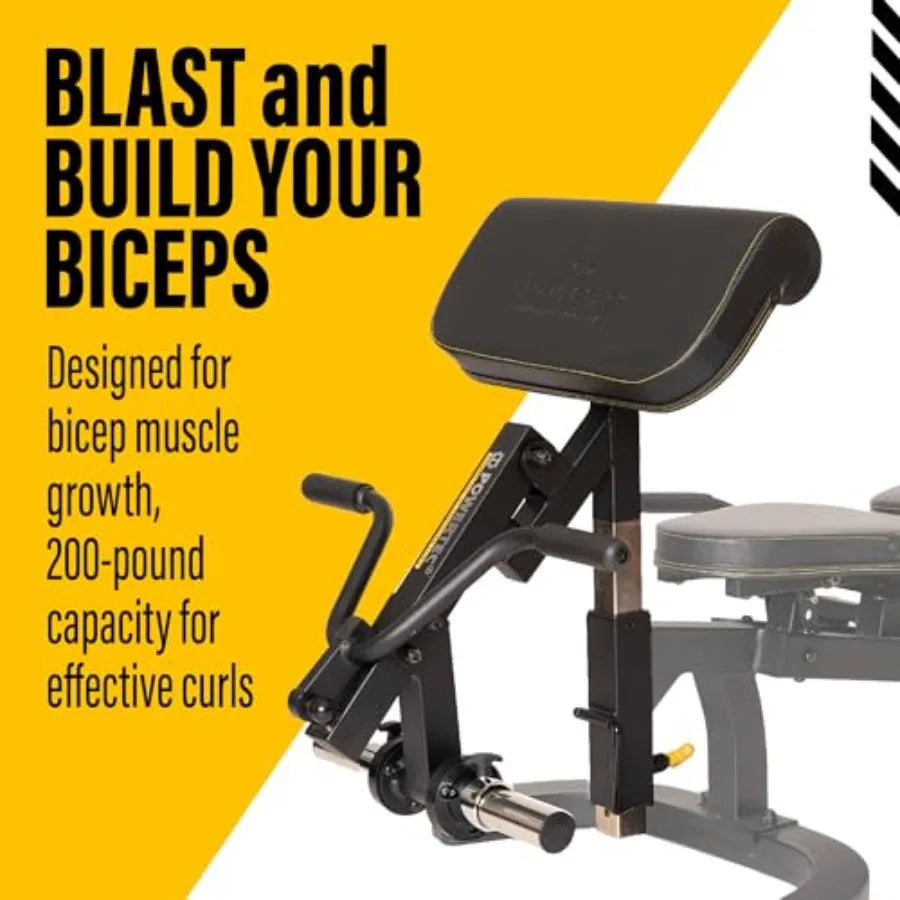 Fitness Workbench Curl Weight Machine Attachments, 200 lbs. Capacity - Effective Bicep Exercise Equipment for All Powertec Workb