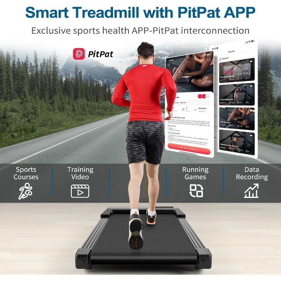 DeerRun 2025 Upgrade Walking Pad - Raceable Smart Under Desk Treadmill with Rewards Program Quick Setup 2.5HP APP/Remote Contro