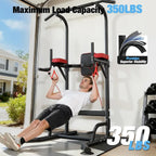 Power Tower Pull Up Bar Station for Home Gym Strength 450LBS Pull Up Dip Station Assistive Trainer Height Adjustable with Elast