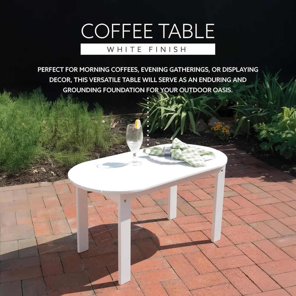 White Jayde Adirondack Style Coffee Table, 18.11 Depth x 35.24 Width x 18.11 Height