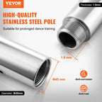 Sihao Professional Dancing Pole Spinning Static Dancing Pole Kit Portable Removable Pole 45mm Heavy-Duty Stainless Steel Pole