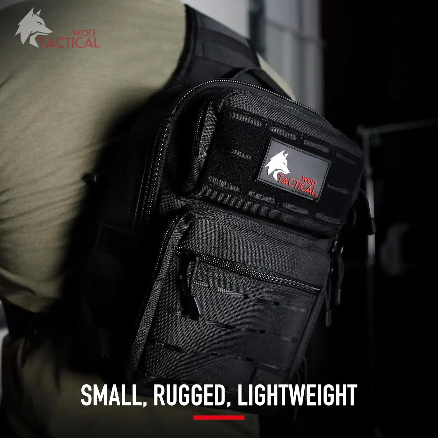 EDC Sling Bag - Concealed Carry Shoulder Bag for Range, Travel, Hiking, Outdoor Sports (Black)