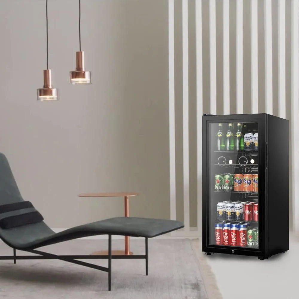 4.5 cubic feet beverage refrigerator with 150 cans, independent beverage cooler, suitable for office use