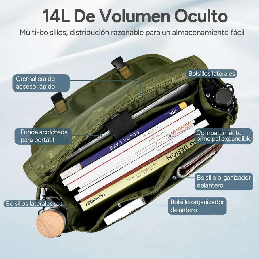 Messenger Bag Fit 16 Laptop for Men Women Work College Office Computer