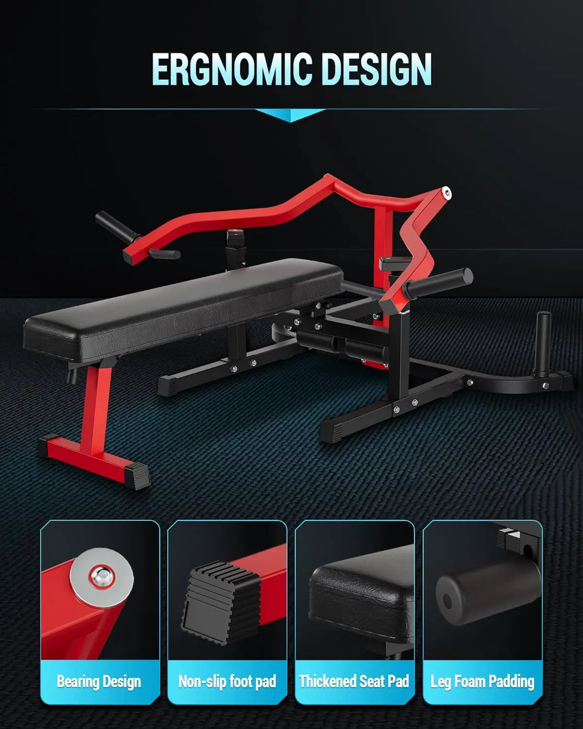 Chest Press Machine with Adjustable Bench and Converging Arms Bench Press and Chest Workout Machine Features Flat for Home Gym