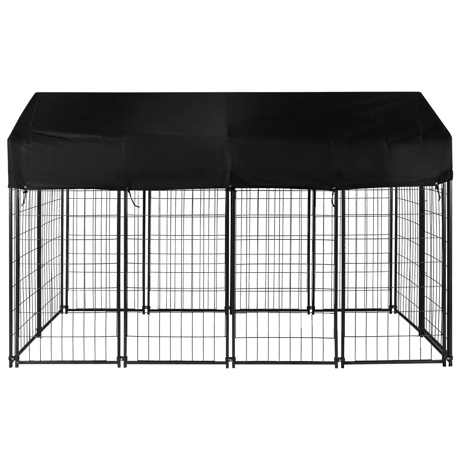 Outdoor Secure Wire Crate Kennel Steel Material Outdoor Dogs Welded Wire Kennels Waterproof Tarpaulin for Medium Small Dogs