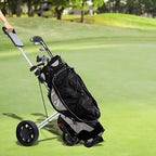 Foldable Lightweight Golf Push Cart with 3 Enlarged Wheels for Easy Maneuverability on Various Terrains Ergonomic Handle and Fo