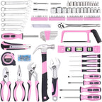 198-Piece Pink Tool Set with Toolbox, SAE Hand Tool Kit for DIY & Home Repair