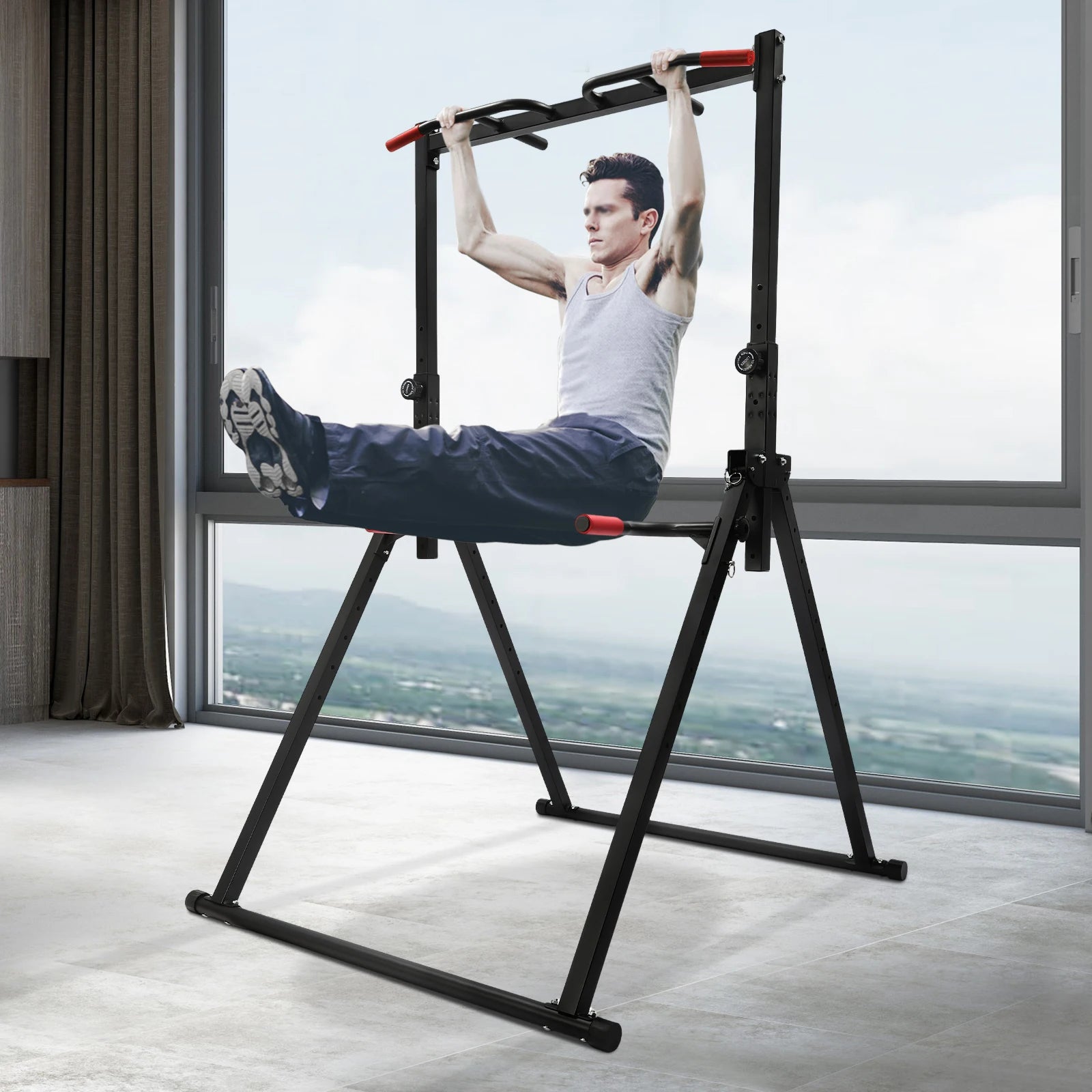 Adjustable Height Home Pull up Bar Triangular Pull up Station Pull up Bar for Home Gym Strength Training Equipment