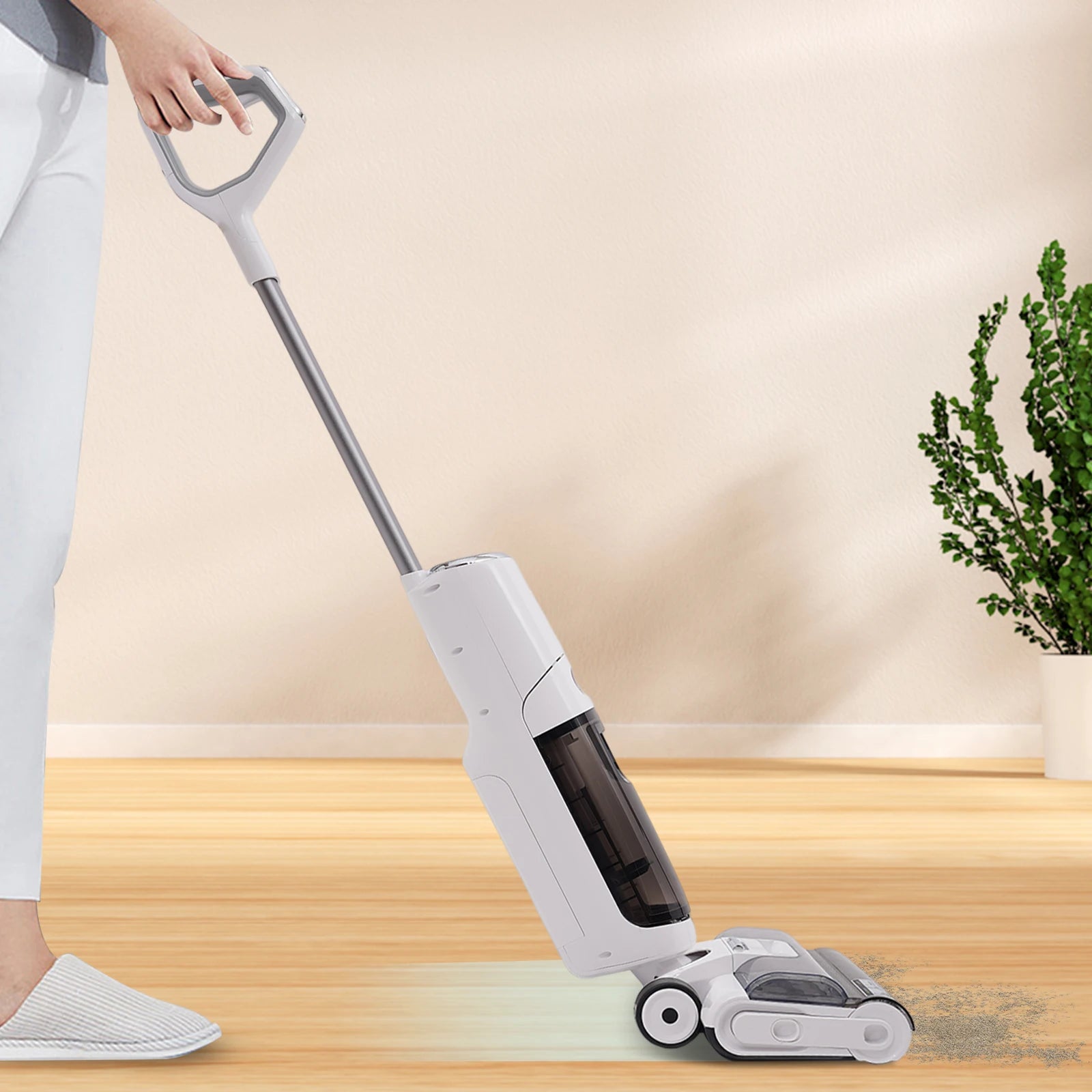 250w Intelligent Wet Dry Dual-Use Vacuum Cleaner, Cordless Hardwood Floor Cleaning Machine, One-Step Cleaning Vacuum Cleaner