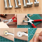 273-Piece Leather Crafting Kit with Tool Box, Cutting Mat, Stamps & Rivets for DIY Projects