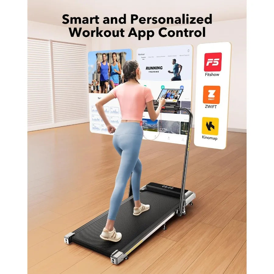 Walking Pad Under Desk Treadmill with Incline 2 in 1 Folding Treadmill for Home and Office Use Compact Portable Treadmill with
