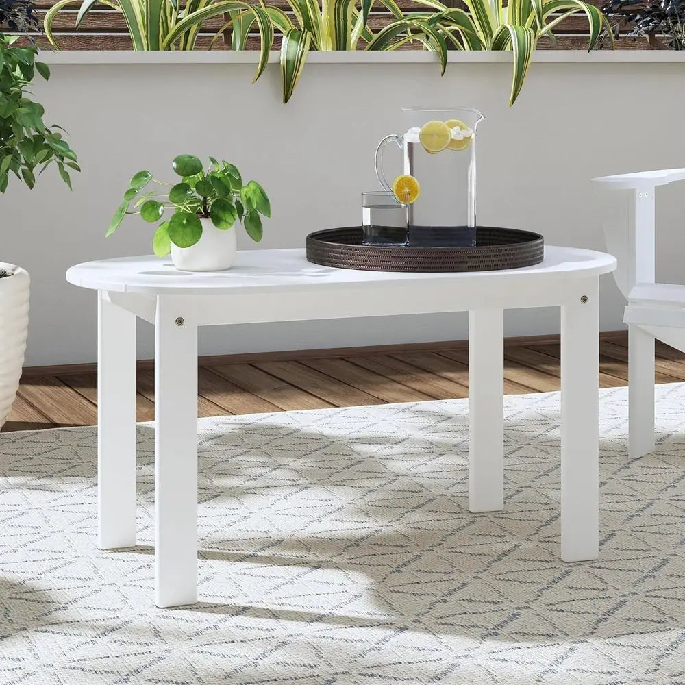 White Jayde Adirondack Style Coffee Table, 18.11 Depth x 35.24 Width x 18.11 Height