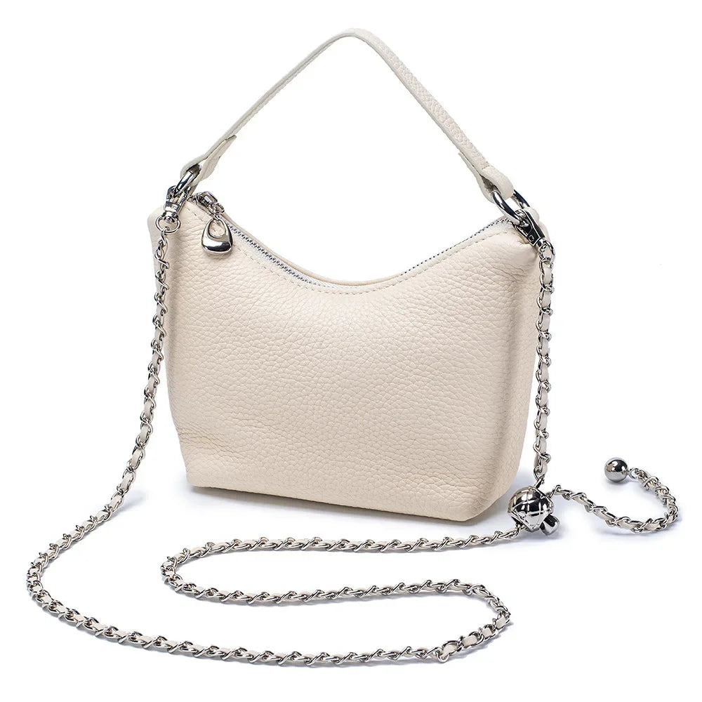 Small Crossbody Bags Purse for Women Detachable Chain Strap Messenger Bag Trendy Leather Dumpling Shape Lightweight Mini Handbag