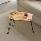 Collection Live Edge Coffee Table, Small Coffee Table, Foldable Lightweight Side Table, Natural Wood Coffee Table, Live Edge Tab