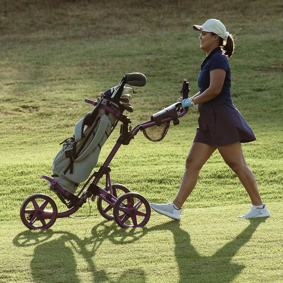 Clicgear Model 4.0 Golf Push Cart 3-Wheel Foldable Walking Golf Cart for Outdoor Use with Durable Lightweight Aluminum Frame in