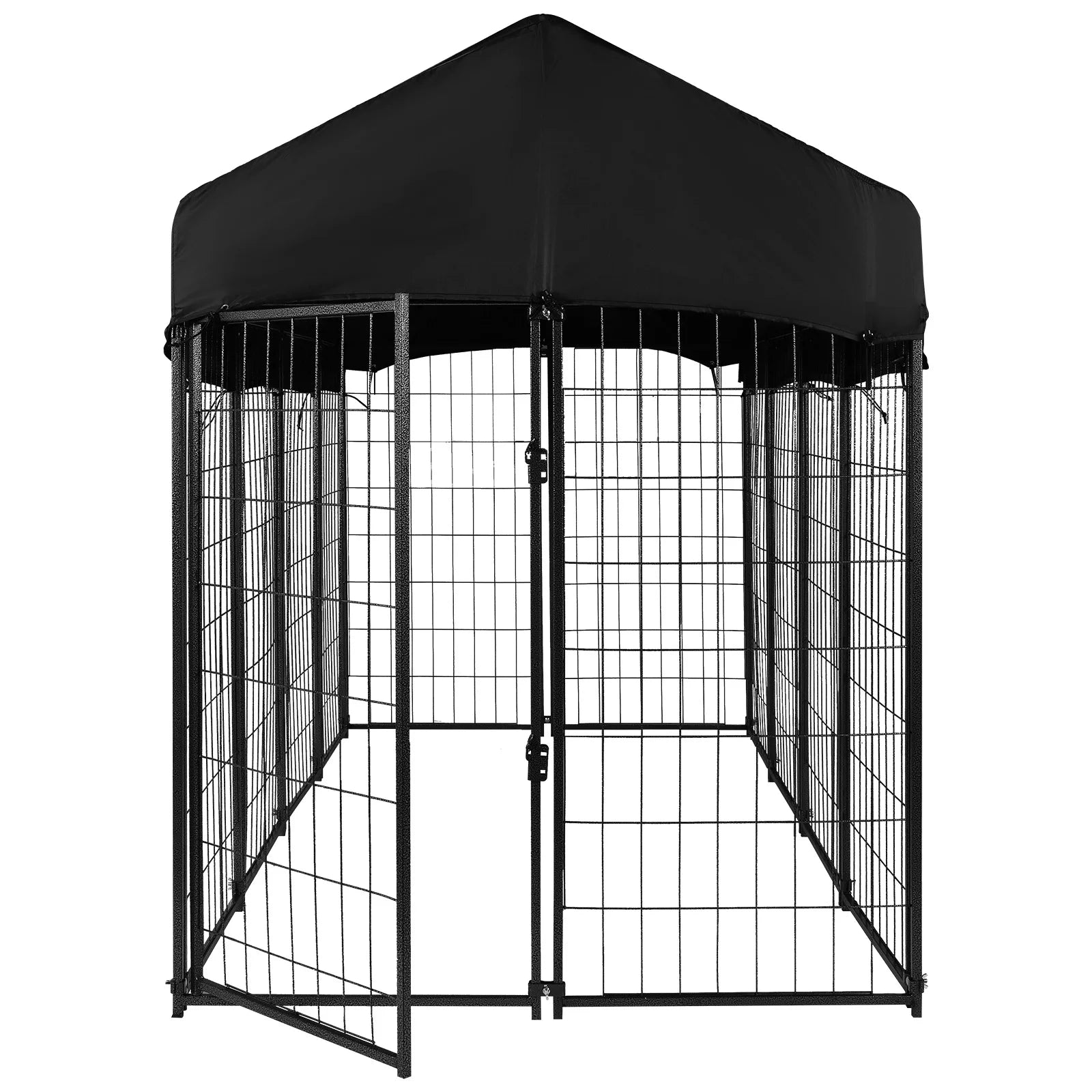 Outdoor Secure Wire Crate Kennel Steel Material Outdoor Dogs Welded Wire Kennels Waterproof Tarpaulin for Medium Small Dogs