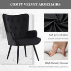 Mid Century Modern Velvet Accent Chair: Comfortable Armchair for Living Room, Ideal for Leisure and Guest Seating