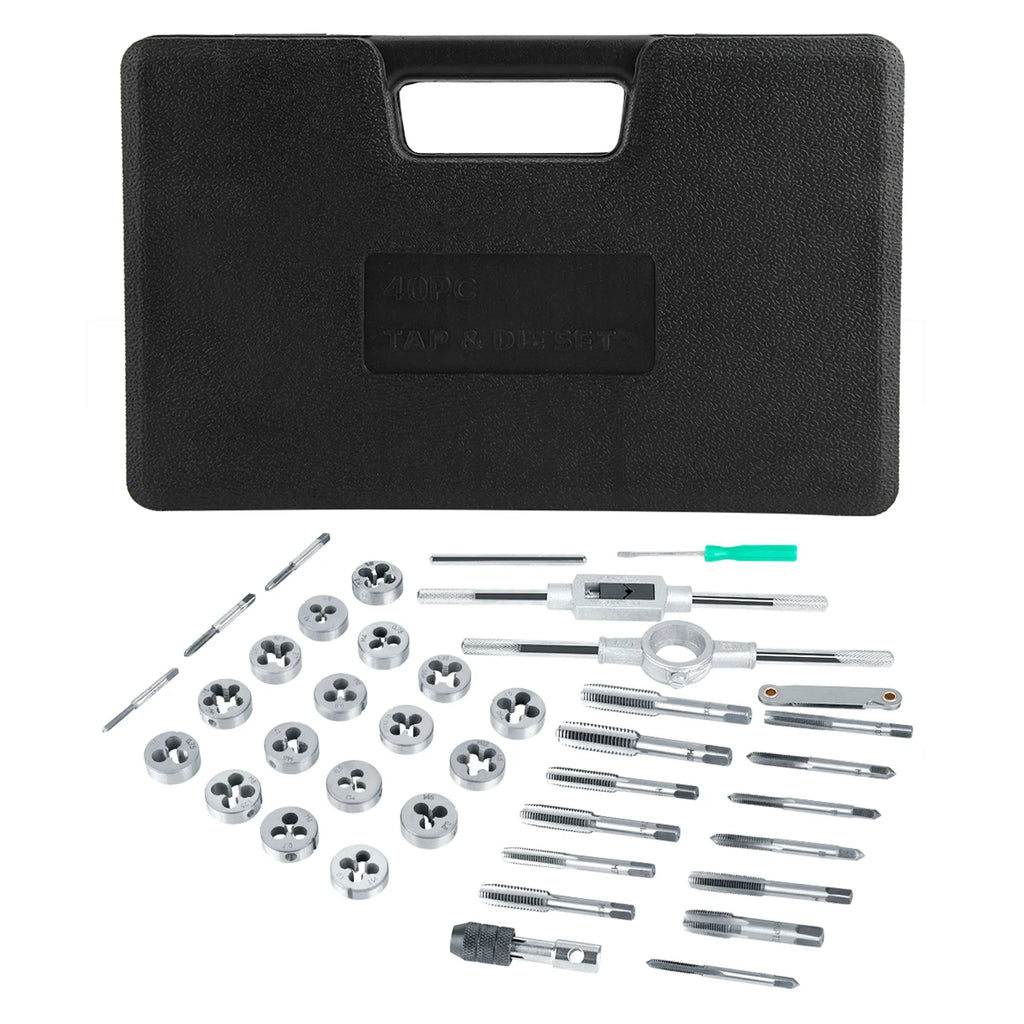 M3- Screw Nut Tap and Die Set with Wrenches and Thread Gauge Heavy Duty Hand Tools Tap and Die Set