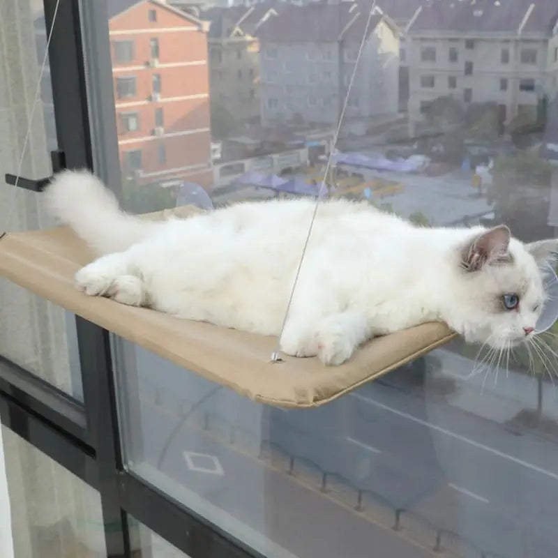 Hanging Cat Bed Heavy Duty Windowsill Kitten Resting Soft Perch Window Hammock Seat with 4 Strong Suction Cups for Indoor cats