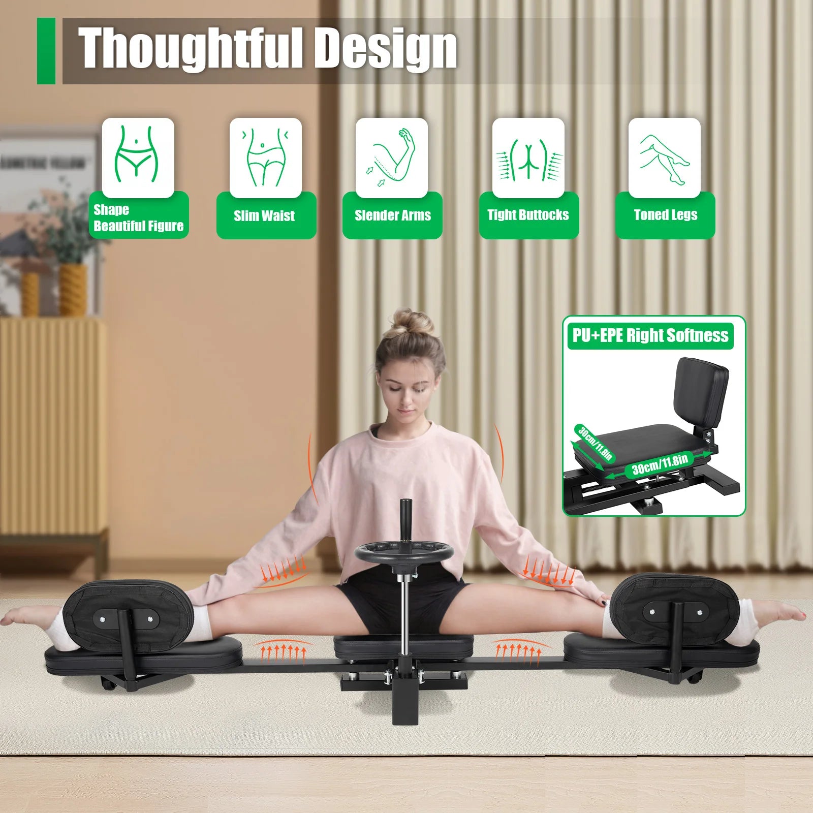 220lbs Pro Leg Stretcher Yoga Split Leg Stretching Machine Heavy Duty Flexibility Training Machine Home Gym Fitness Equipment