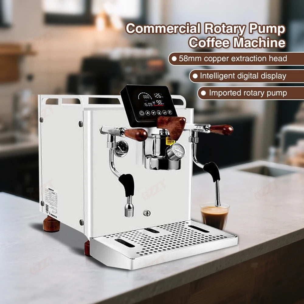 GZZT CMSM3000 Professional Espresso Coffee Machine 9Bar Rotary Pump Multi-boiler PID Control Adj Multi-parameters Coffee Maker
