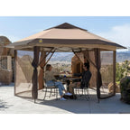 CROWN SHADES 13x13 Pop up Gazebo with Mosquito Nettings, Patented Center Lock 6-Sided Portable Gazebo, 300D Silver-Coated Fabric