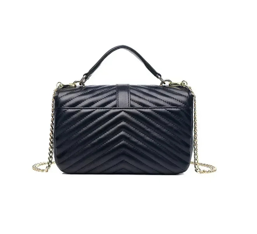 Designer Fashionable new V-line large grid solid color women's bag ins trendy shoulder carrying crossbody bag BY6